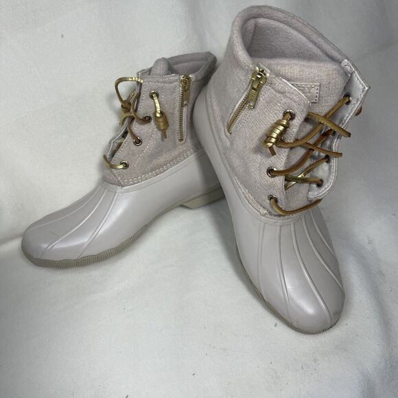 Sperry Rubber Boots Lower Quilted Top Very Comfortable Water Proof Rubber EUC - Picture 1 of 8